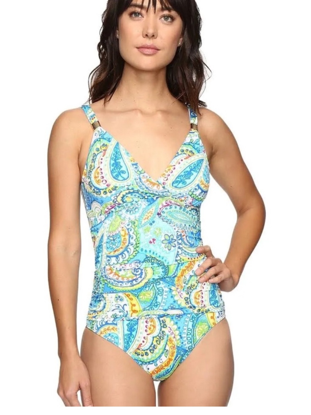 Ralph Lauren Multicolor Paisley Swimsuit size 12